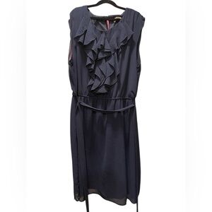 Ruffle Dress - Navy